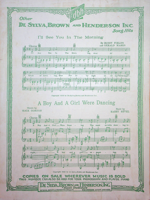 A Tree Was A Tree Sheet Music Harry Revel Mack Gordon 1933 Piano Vocal Song 2