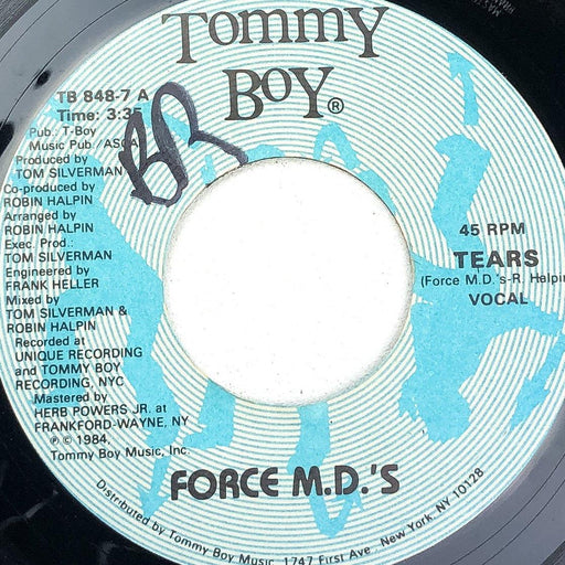 Force M.D.'s Tears / Forgive Me Girl 45 RPM 7" Single Tommy Boy TB 848-7 1