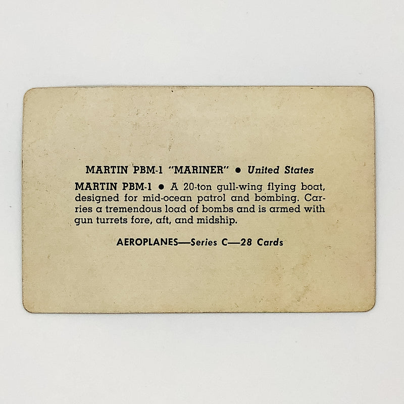 1940s Leaf Card-O Aeroplane Card Martin PBM-1 Mariner Series C United States WW2 5