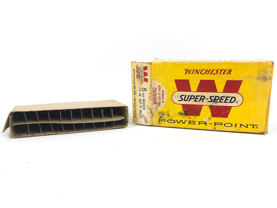 Winchester Super Speed Power Point 8 mm Mauser 170 Gr. Soft PT Bullet Empty Box