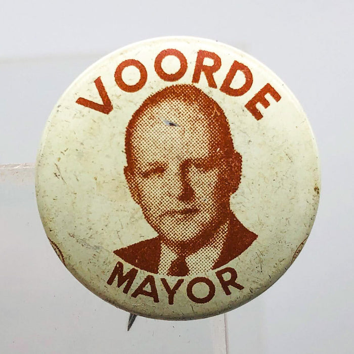 Voorde for Mayor Button Pin .75" South Bend Indiana Political Campaign Edward 1