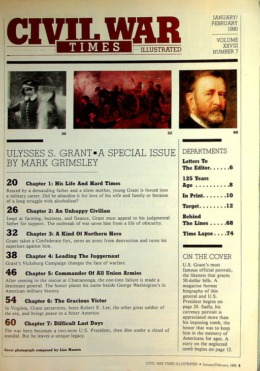 Civil War Times Magazine Jan/Feb 1990 Vol XXVIII 7 Ulysses S Grant Special Issue 2