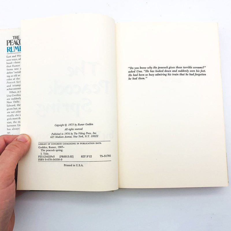 The Peacock Spring Hardcover Rumor Godden 1975 India Coming Of Age 1st Edition 8