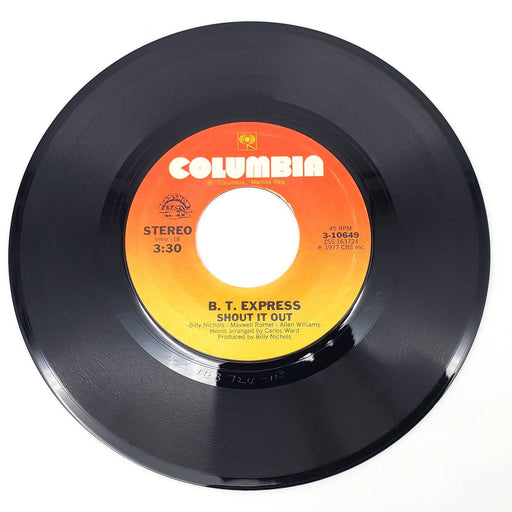 B.T. Express Shout It Out 45 RPM Single Record Columbia 1977 3-10649 1