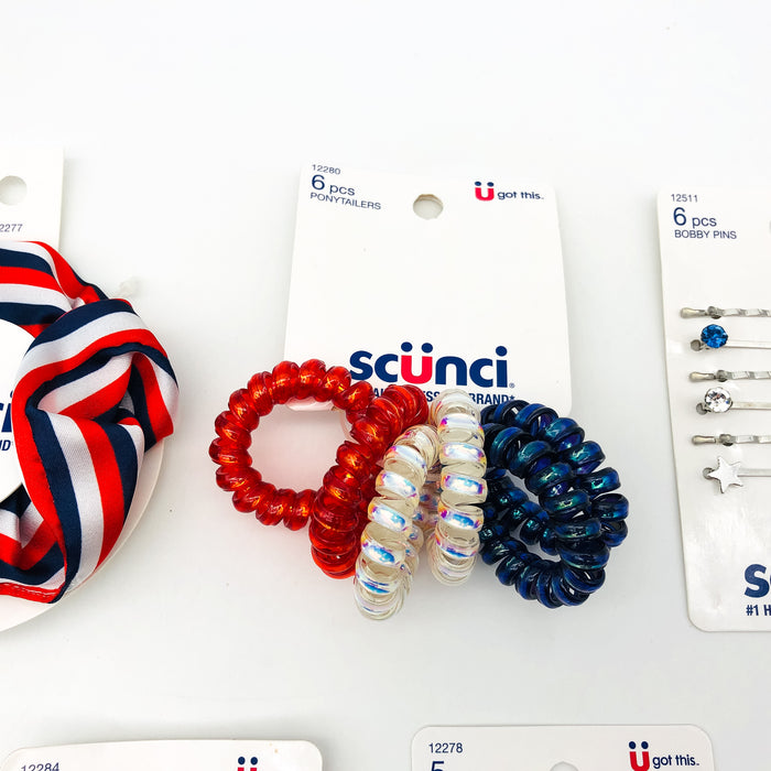 50-Piece Scunci Hair Ties Scrunchies Clips 4th of July Labor Day Summer Holiday