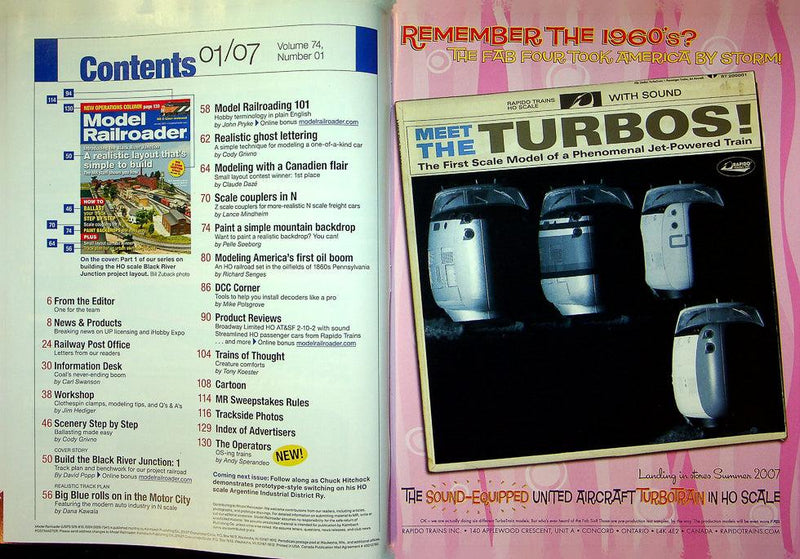 Model Railroader Magazine January 2007 Vol 74 No 1 Realistic Layout, Easy Build