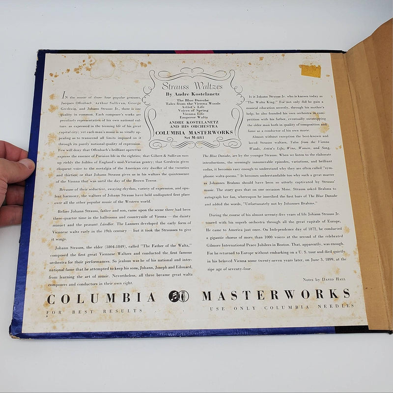 Music Of Johann Strauss 3x 12" Shellac Records Columbia Masterworks 1941 M-481 4