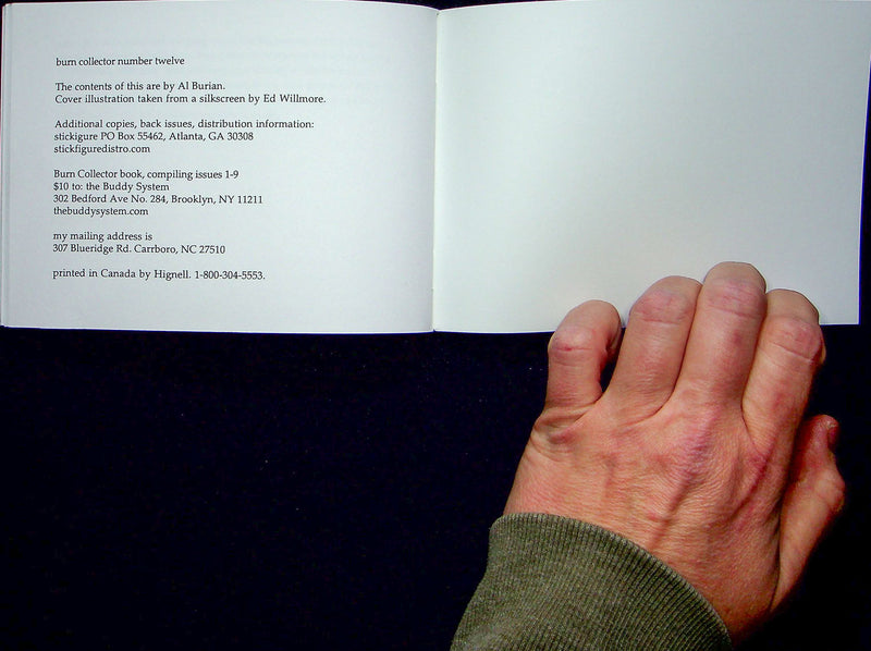 Al Burian Burn Collector No 12 Zine Writer Author Chicago Punk Self Published