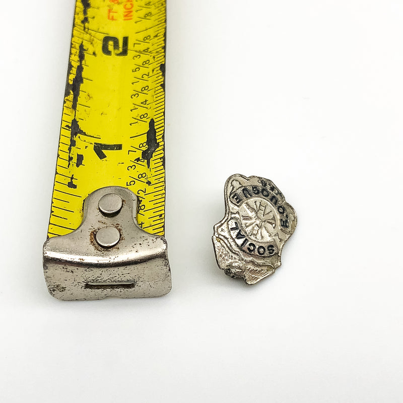 Vintage Fire Department Officer Mini Badge Pin Pinback East Quogue New York