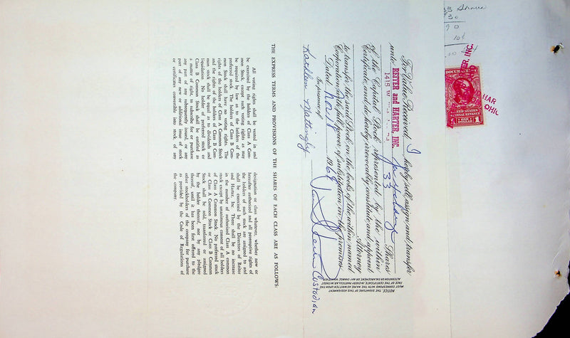 Reiter Dairy Company Stock Certificate Bond Scripophilly Akron Ohio 1965 No 247