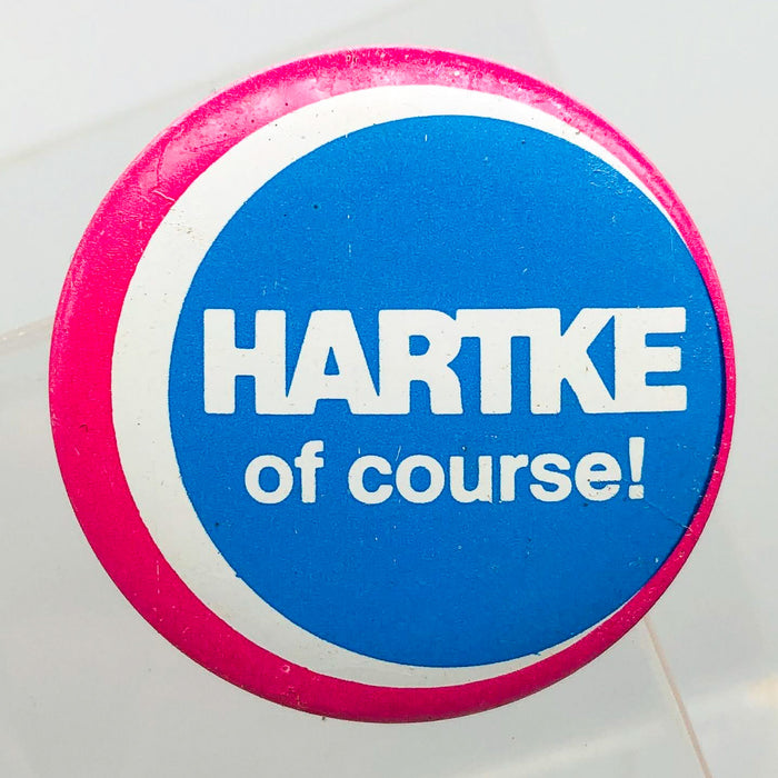 Hartke Of Course Button Pin 1.25" Indiana Senator Presidential Campaign Pink 9