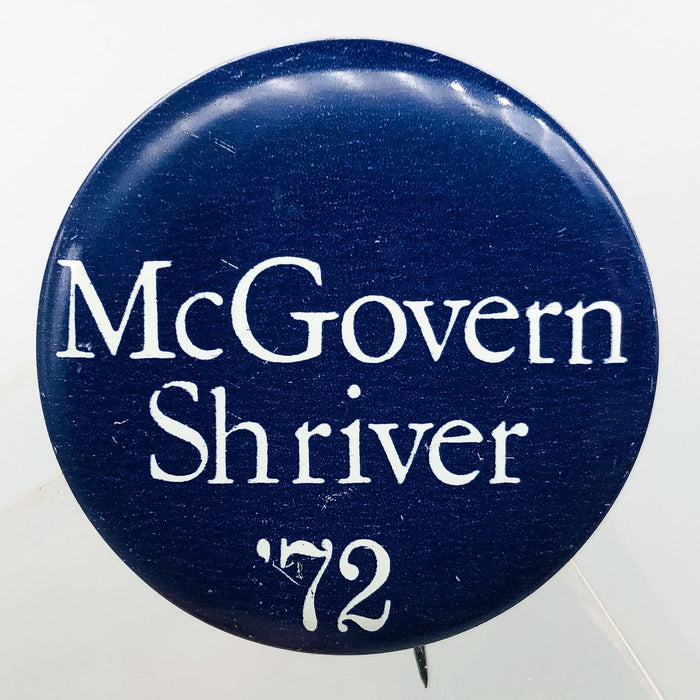 McGovern Shriver Political Button Pin 1.25" Presidential Campaign 1972 Blue 7