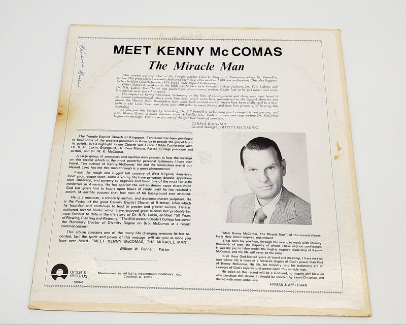 Meet Kenny McComas The Miracle Man LP Record 1973 730940 Cincinnati OH 2