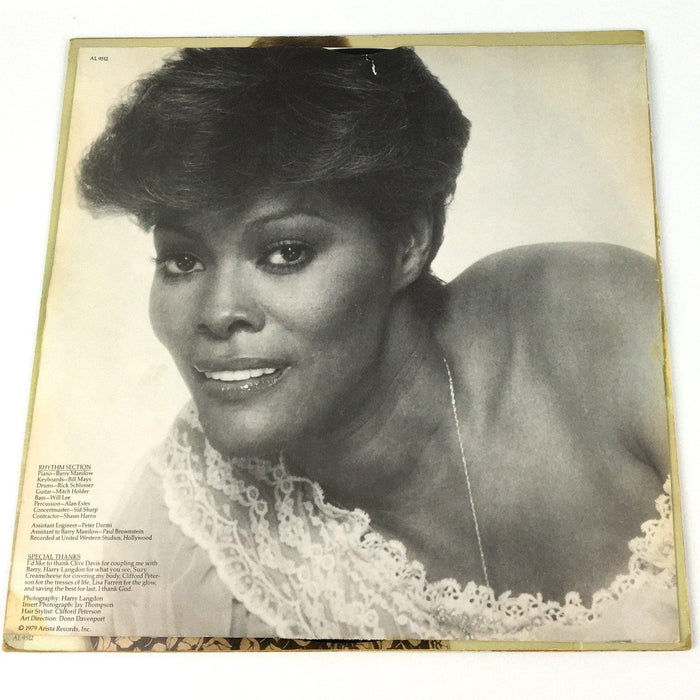 Dionne Warwick Dionne Record 33 RPM LP AL 9512 Arista 1979 3