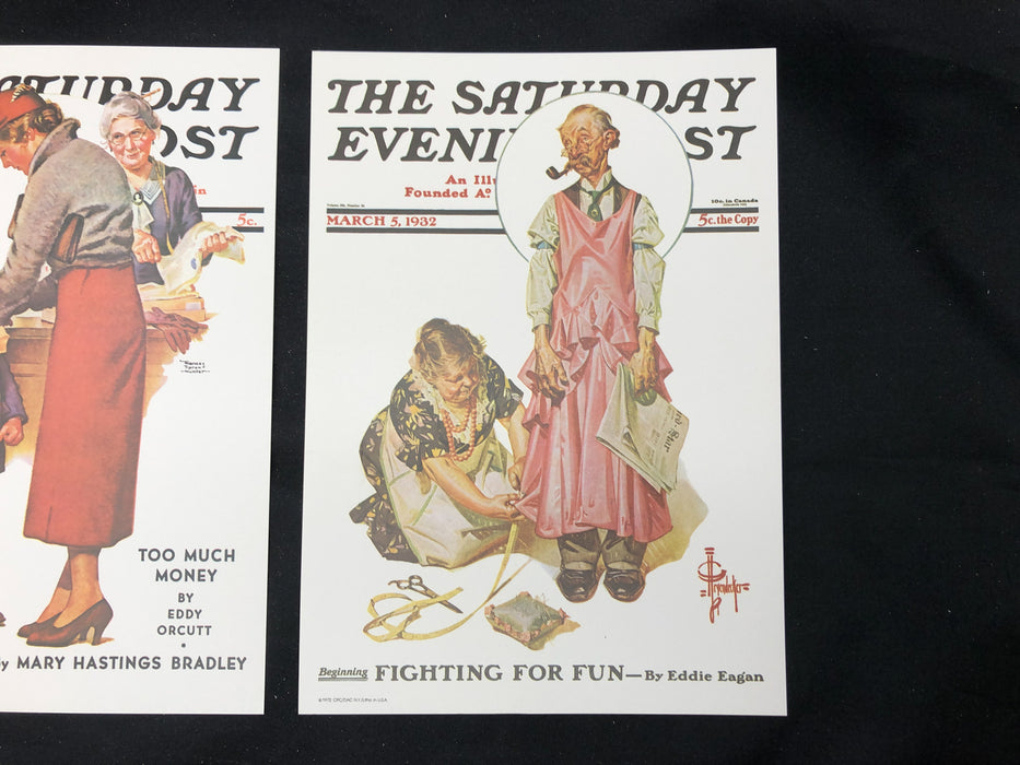 Saturday Evening Post Lithograph Prints 1930s Magazine Cover 5x7 Orig Envelope