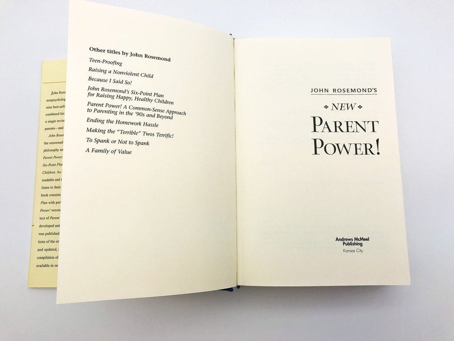 New Parent Power Hardcover John Rosemond 2001 Child Rearing Development 7