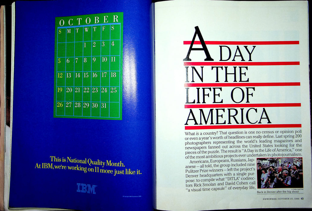 Newsweek Magazine October 27 1986 Day In The Life Of Americans Reagan Star Wars