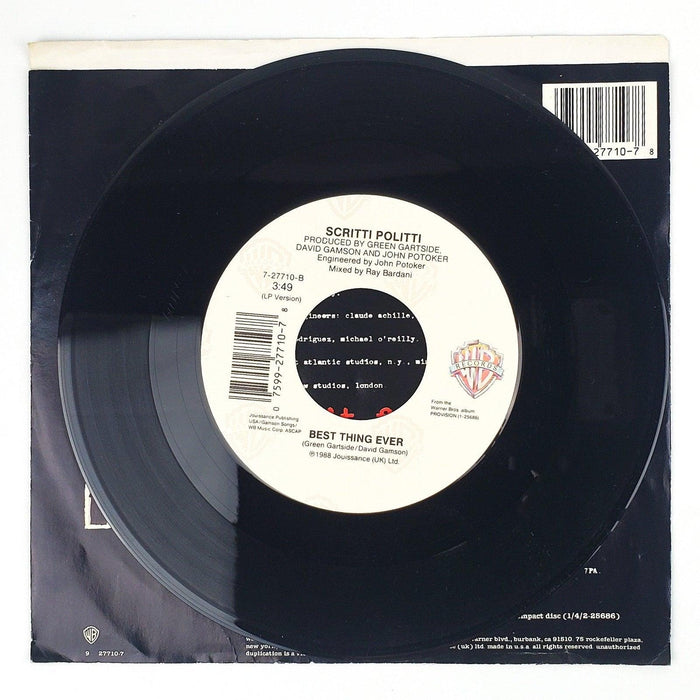 Scritti Politti & Miles Davis Oh Patti Record 45 RPM Single Warner Bros 1988 3