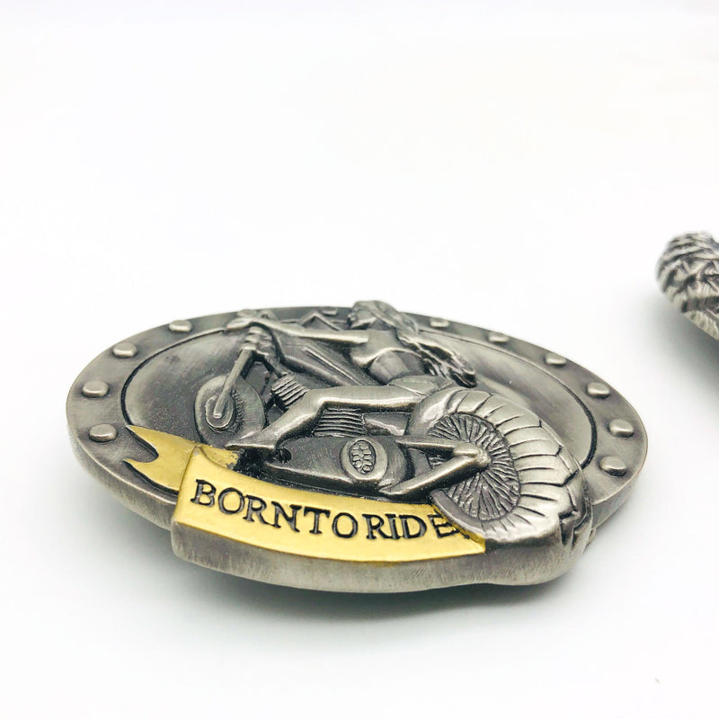 Pewter Belt Buckle Road To Glory Ride Hard Live Free Motorcycle American Flag