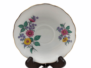 Vintage Royal Vale Mayfair Pink Yellow Daisies Saucer Plate Bone China England 2