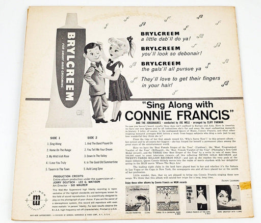 Sing Along With Connie Francis Record LP Mati-Mor 1961 2