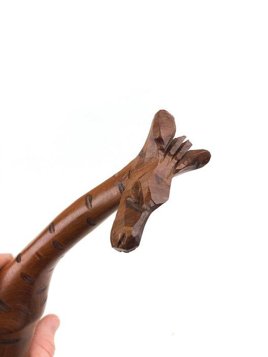 Wooden Giraffe Figurine Sculpture African Safari Hand Carved Teak Tall Thin 14" 6