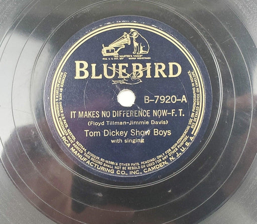Tom Dickey Show Boys It Makes No Difference Now 78 RPM Record Bluebird 1938 1