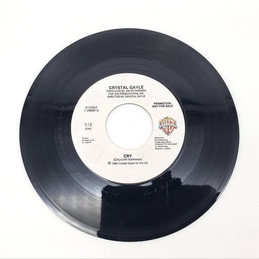 Crystal Gayle Cry Single Record Warner Bros 1986 7-28689 PROMO 1