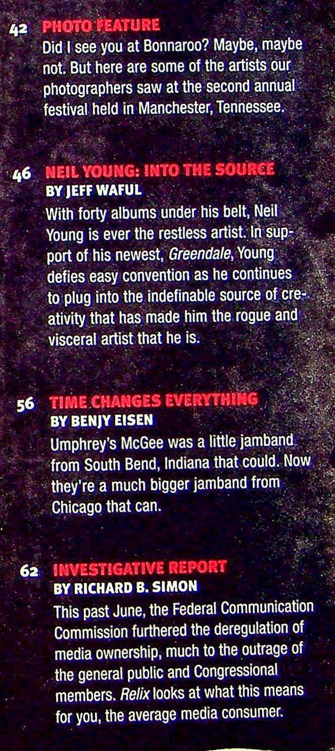 Relix Aug & Sep 2003 Neil Young, Bonnaroo, Umphrey's McGee 3