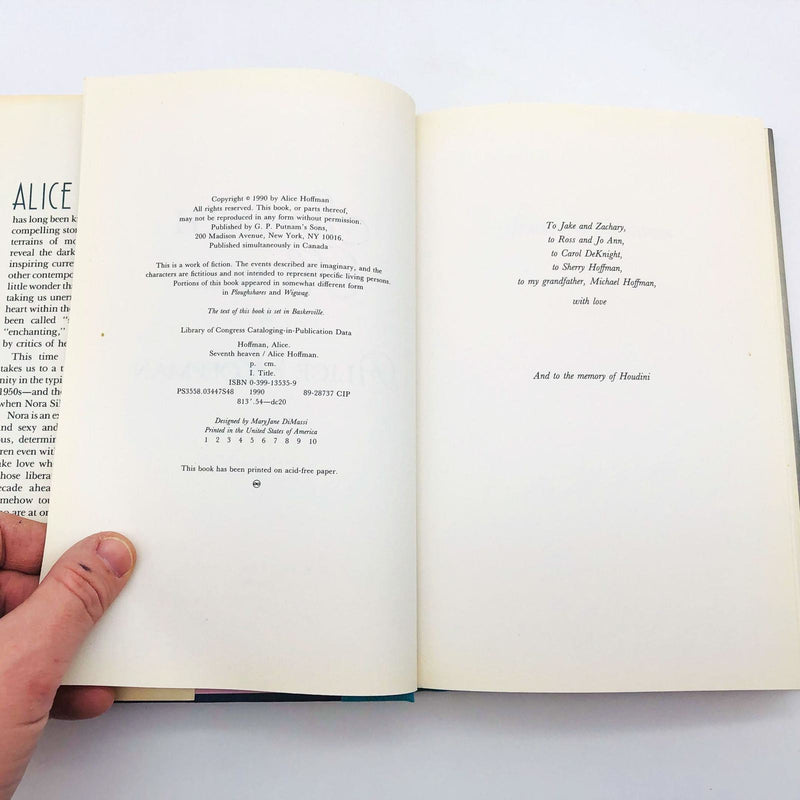 Alice Hoffman Book Seventh Heaven Hardcover 1990 1st Edition 1950s Divorced Mom 8