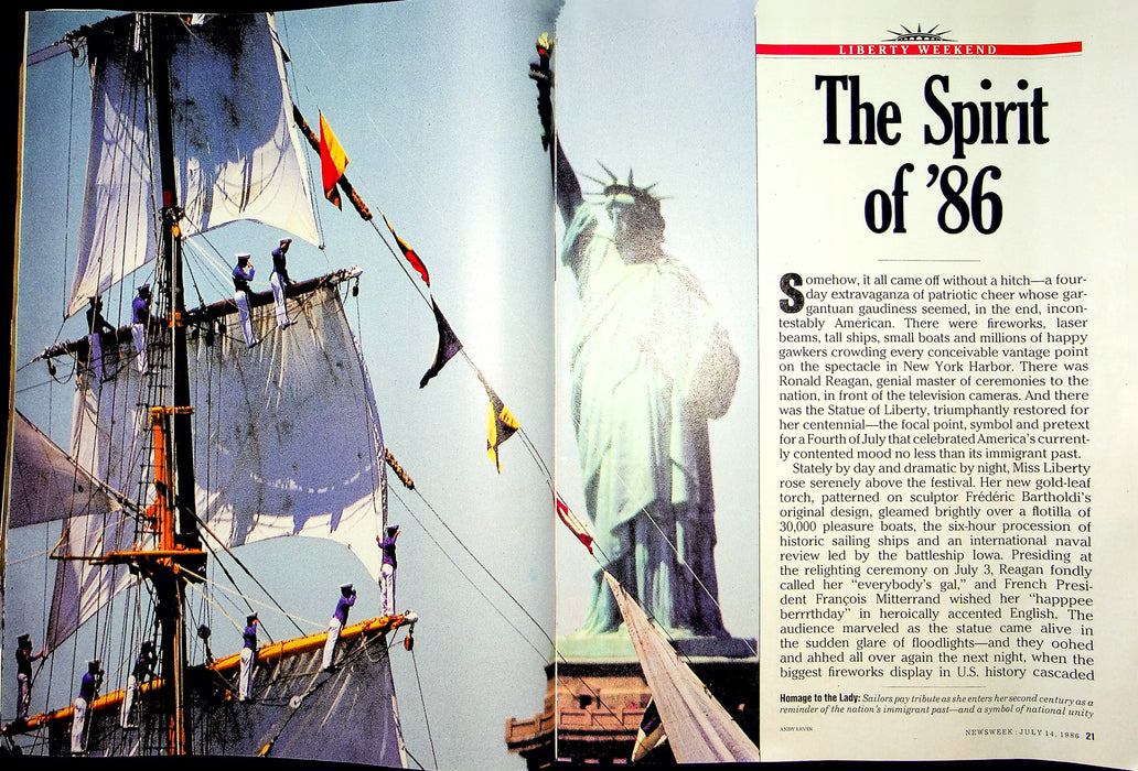 Newsweek Magazine July 14 1986 Lady Liberty July 4th Desktop PC Printing Press