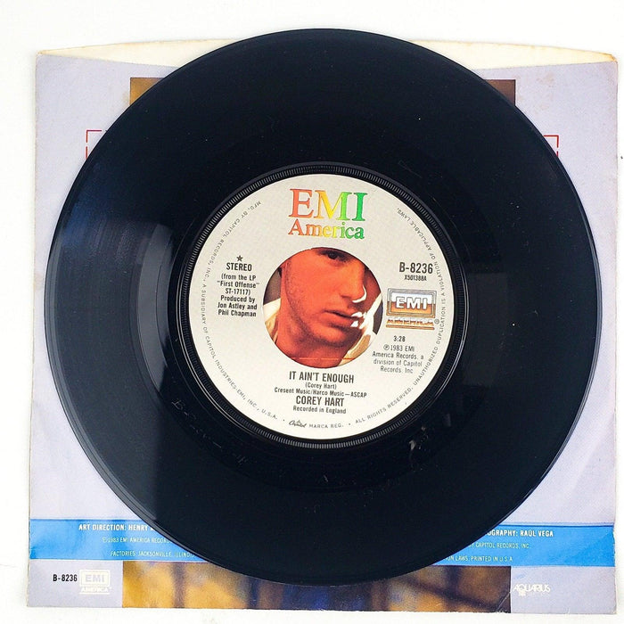Corey Hart It Ain't Enough Record 45 RPM Single B-8236 EMI 1983 4