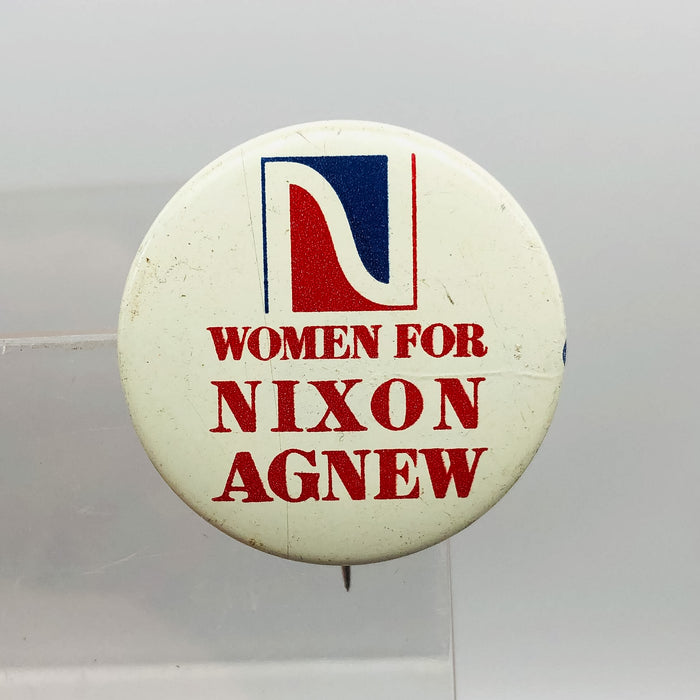 Women For Nixon Agnew Button Pinback 1-1/8" Pat Hitt Presidential Campaign 1