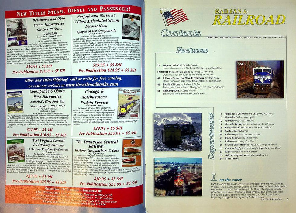 Railfan & Railroad Magazine June 2003 Vol 22 No 6 The C&I Line Railfanning