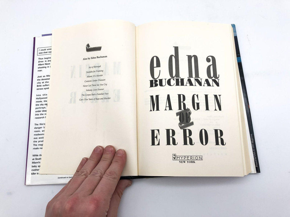 Margin of Error Edna Buchanan 1997 Hyperion Press Hardcover First Edition Print 8