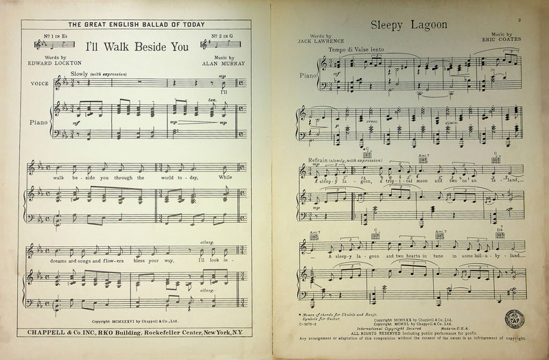 Vintage WW2 Sheet Music Sleepy Lagoon Jack Lawrence Eric Coates Slow Love Song 2