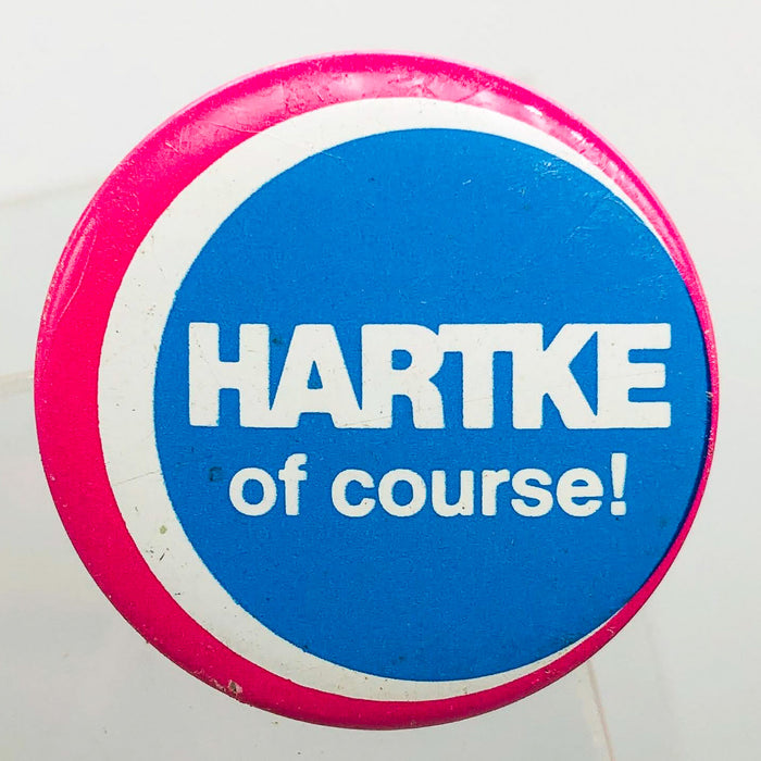 Hartke Of Course Button Pin 1.25" Indiana Senator Presidential Campaign Pink 5