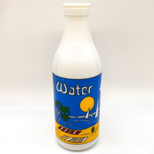 Vintage Carlton Milk Glass Bottle White 10" Water Beach Scene Stamped Twelve 1