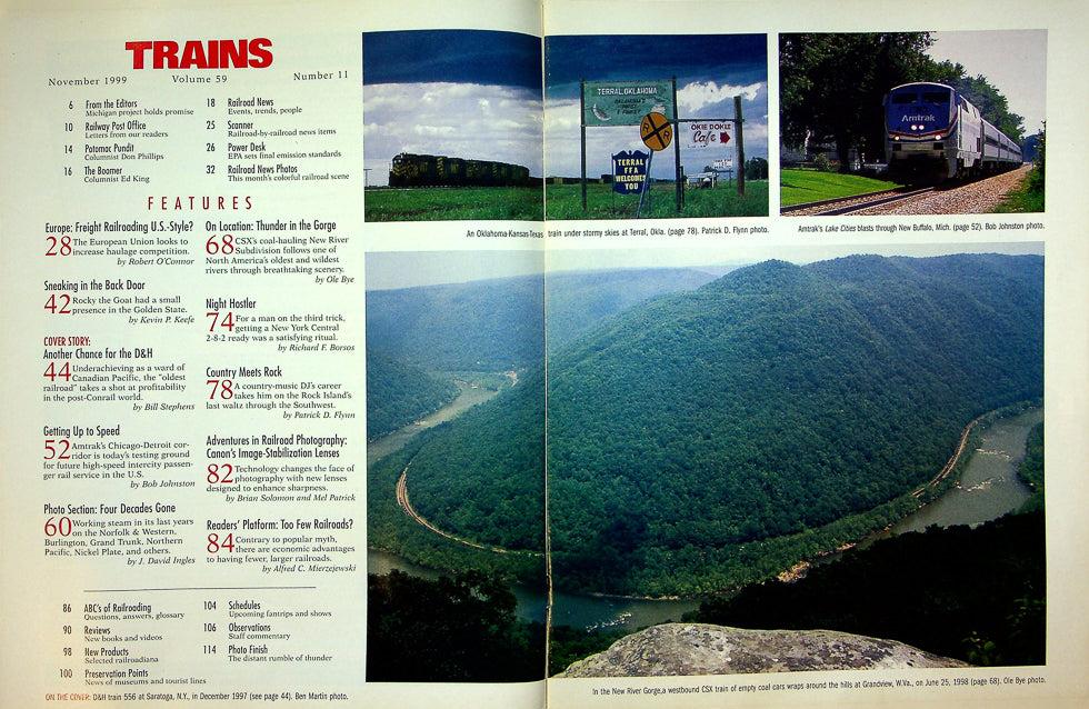 Trains Magazine November 1999 Vol 59 No 11 CP's Deleware & Hudson