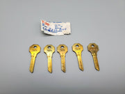 5x Yale E9810 Key Blanks B10R Keyway Brass Hexagonal Bow USA Made Vintage NOS 3