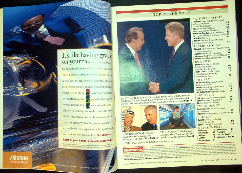 Newsweek Magazine October 14 1996 President Bill Clinton Bob Dole Last Debate