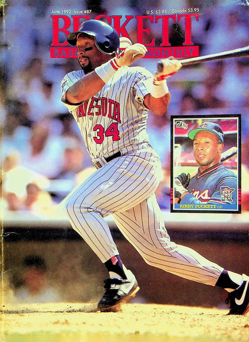 Beckett Baseball Magazine June 1992 # 87 Kirby Puckett Twins Ruben Sierra Ranger 1