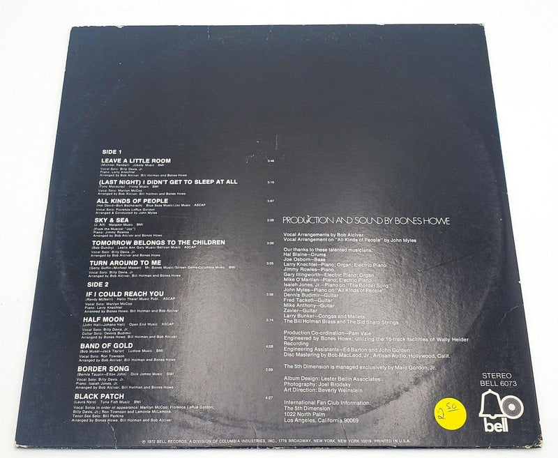 The 5th Dimension Individually & Collectively Record 33 RPM LP Bell Records 1972 2