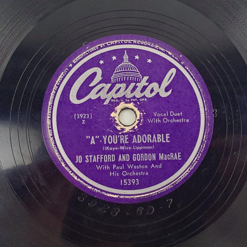 Jo Stafford & Gordon MacRAE Need You 78 RPM Single Record Capitol Records 1949 3