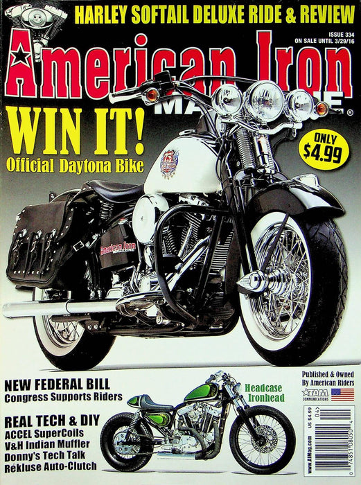 American Iron Motorcycle Magazine Mar # 334 2016 Federal Bill Congress for Rider