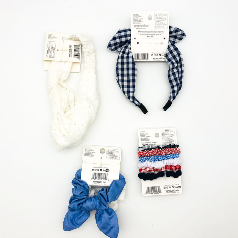 10-Piece Scunci Scrunchies Hair Ties Headbands Headwraps Light Summer Colors