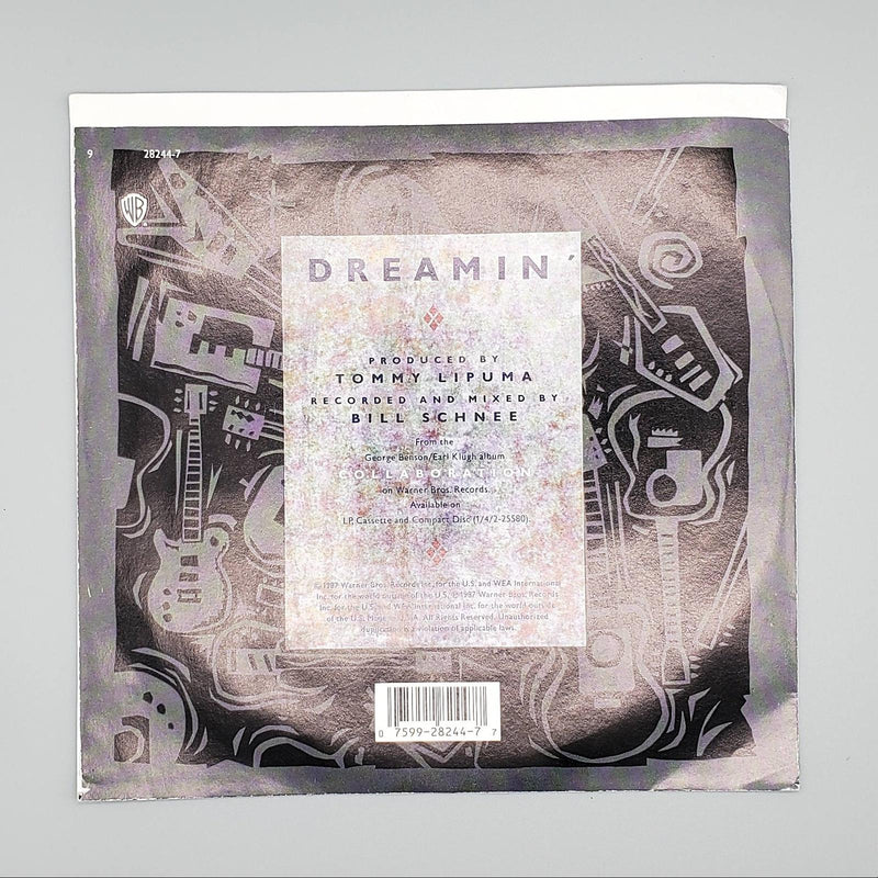 George Benson Dreamin' Single Record Warner Bros. 1987 7-28244 2