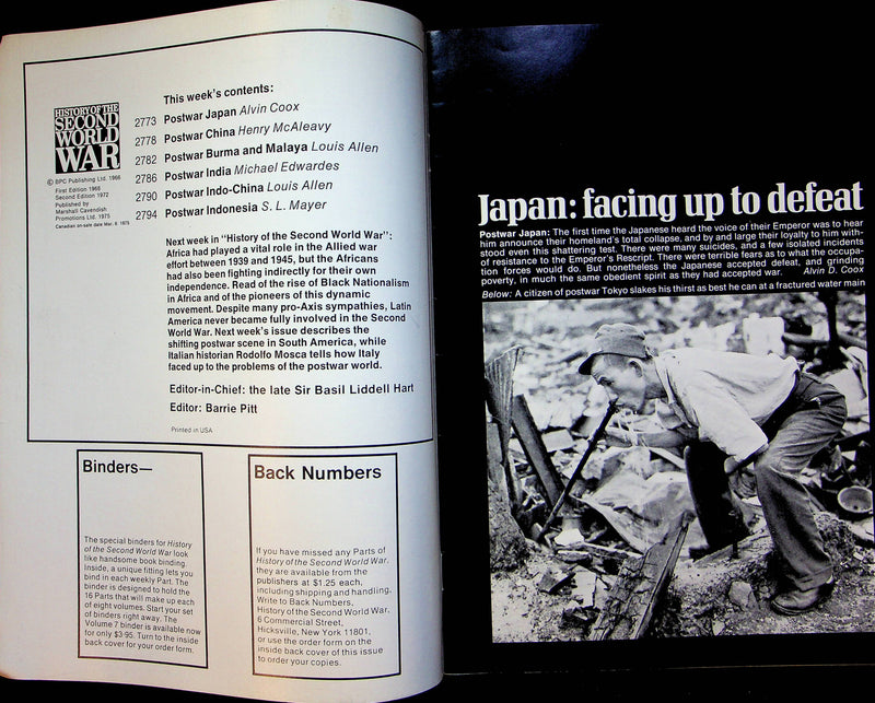 History Second World War WW2 Magazine 1975 Part 100 Postwar Japan China India 3