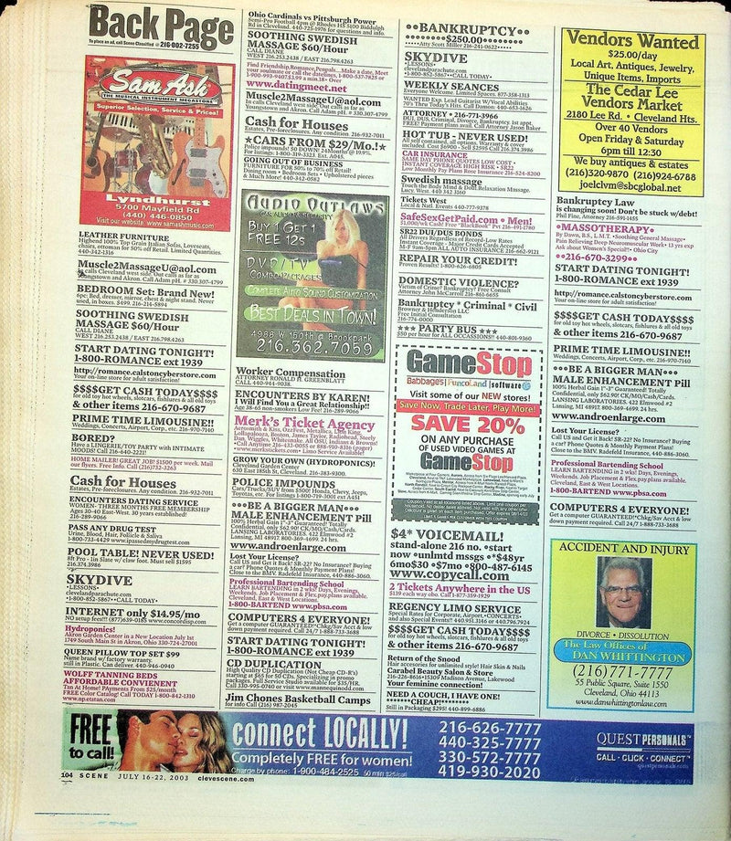 Cleveland Scene Magazine July 2003 Spitboxing Rap Battle Gifts Suave Gotti Recap 4