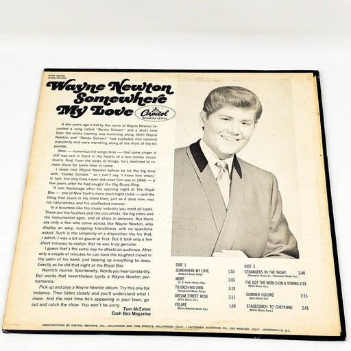 Wayne Newton Somewhere My Love Record 33 RPM LP SPC-3455 Capitol Records 1968 2